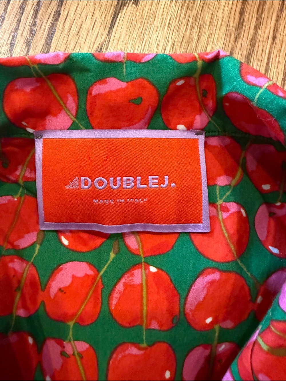 LA DoubleJ Red and Green Maxi Shirt Dress - Picture 3 of 5